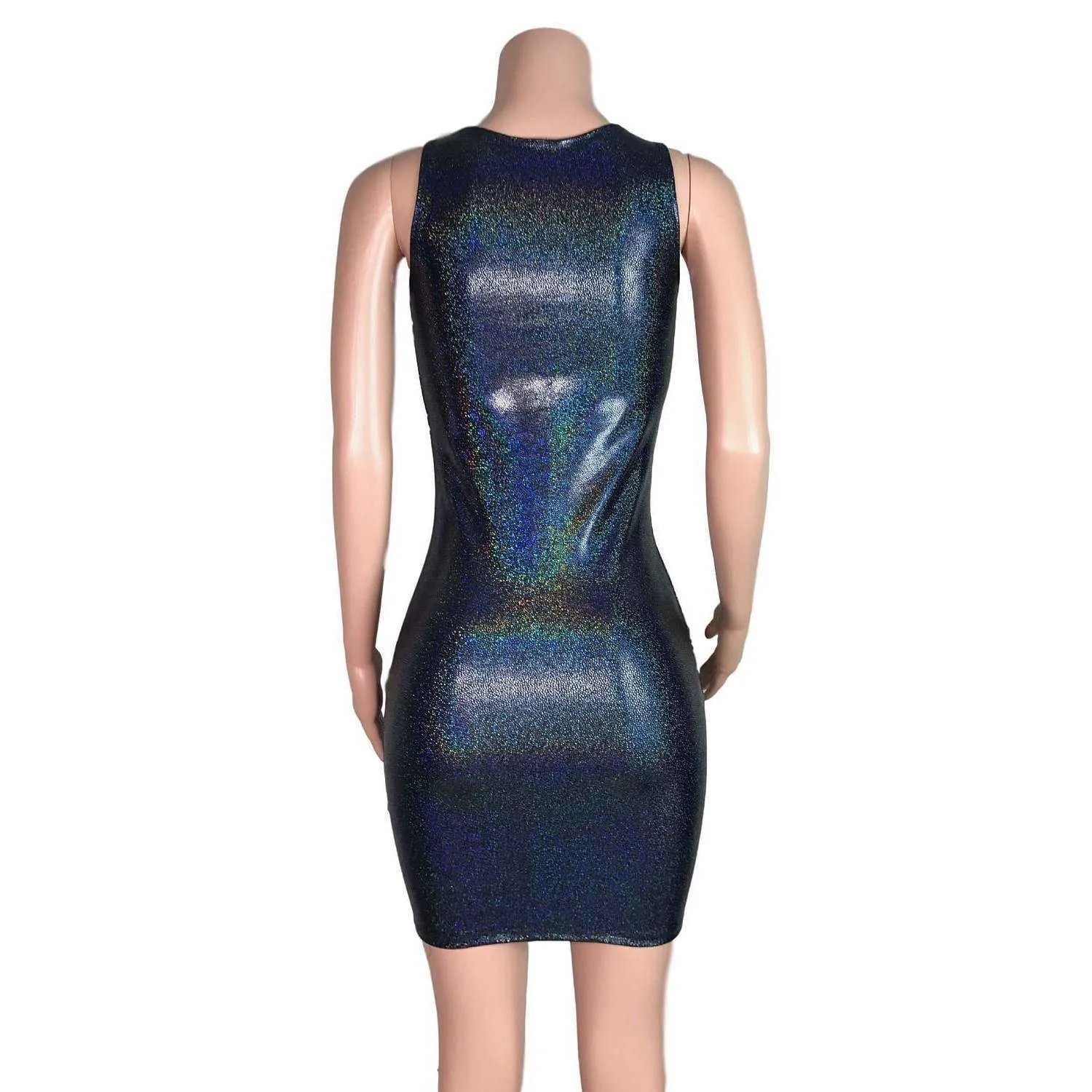 Black Holographic Bodycon Dress