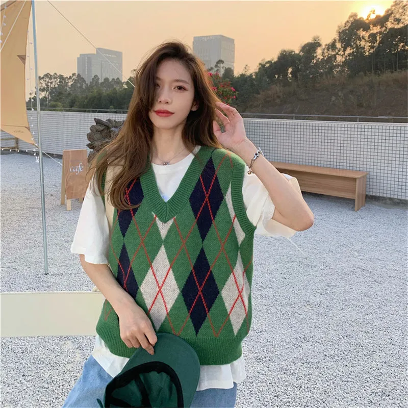 christmas outfit Sonicelife High School Crush Argyle Vest