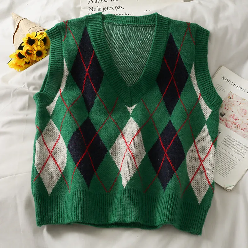 christmas outfit Sonicelife High School Crush Argyle Vest