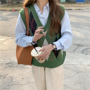 christmas outfit Sonicelife High School Crush Argyle Vest
