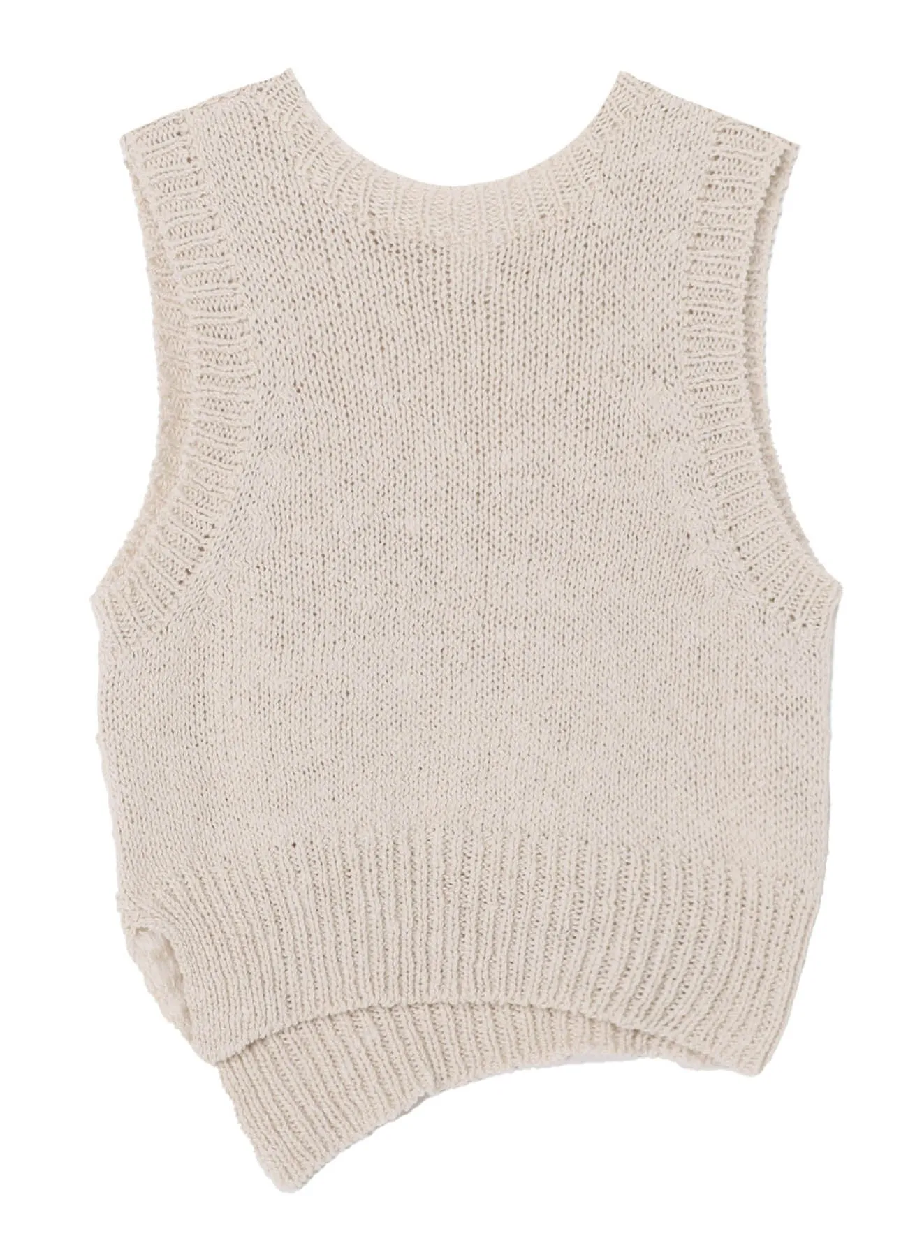 DAMAGE PROCESSED STRIPE JERSEY UNBALANCED VEST