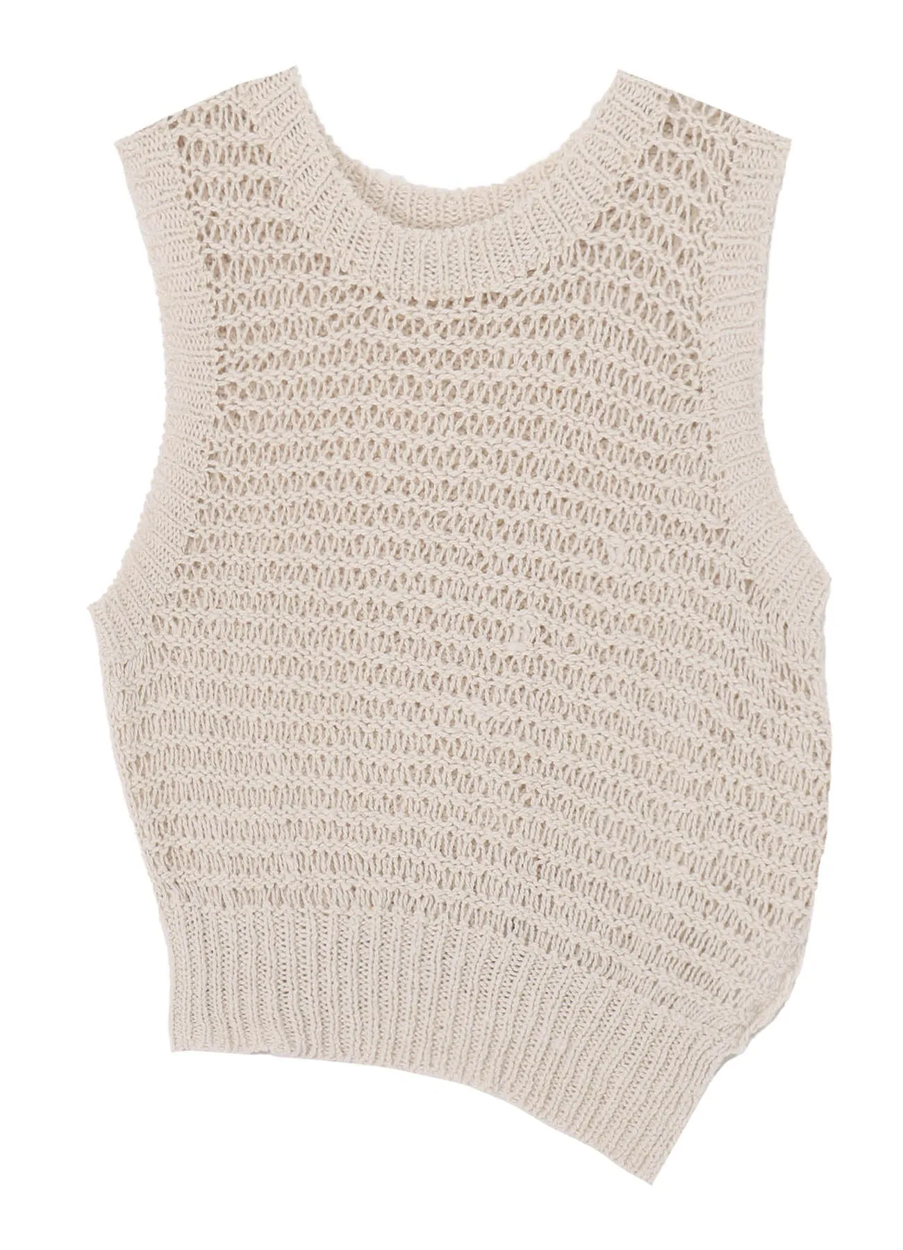 DAMAGE PROCESSED STRIPE JERSEY UNBALANCED VEST