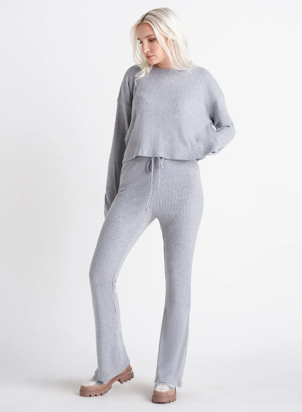 Dex Ella Brushed Rib Knit Top