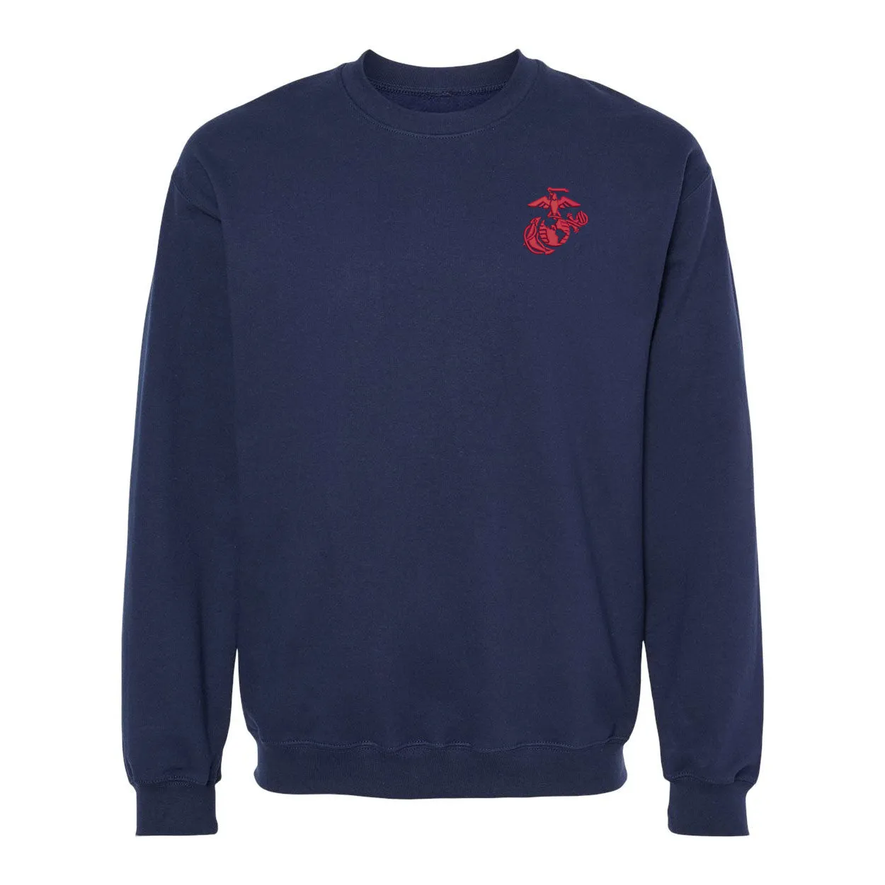 Eagle Globe and Anchor Crewneck Sweatshirt with Red Logo
