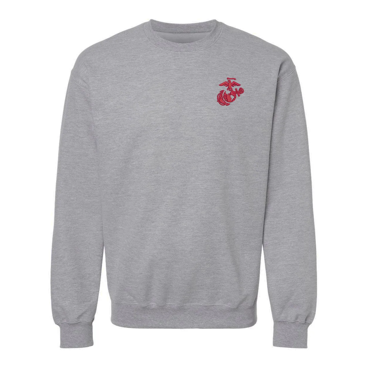 Eagle Globe and Anchor Crewneck Sweatshirt with Red Logo