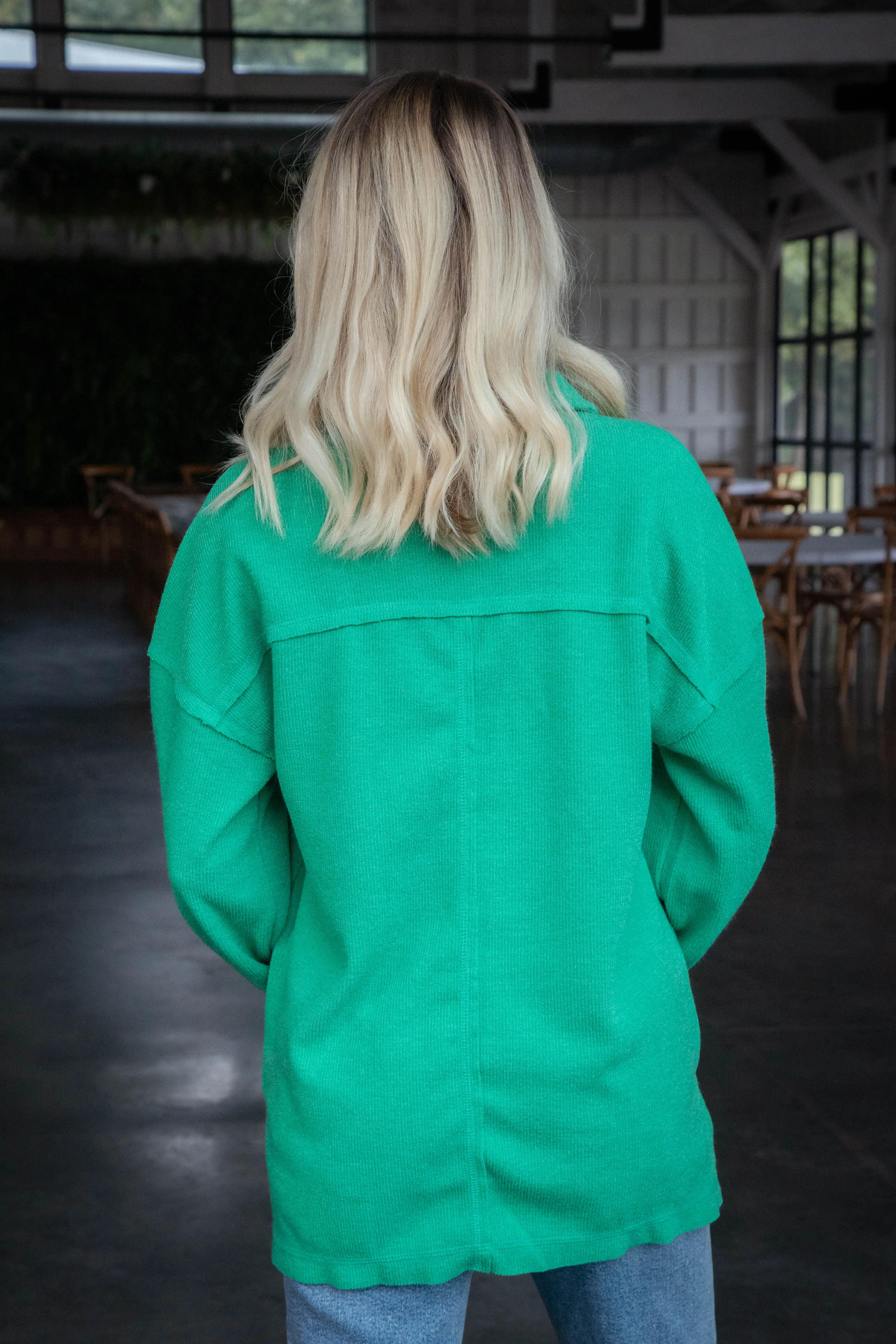 Kaylen Henley Knit Top, Green