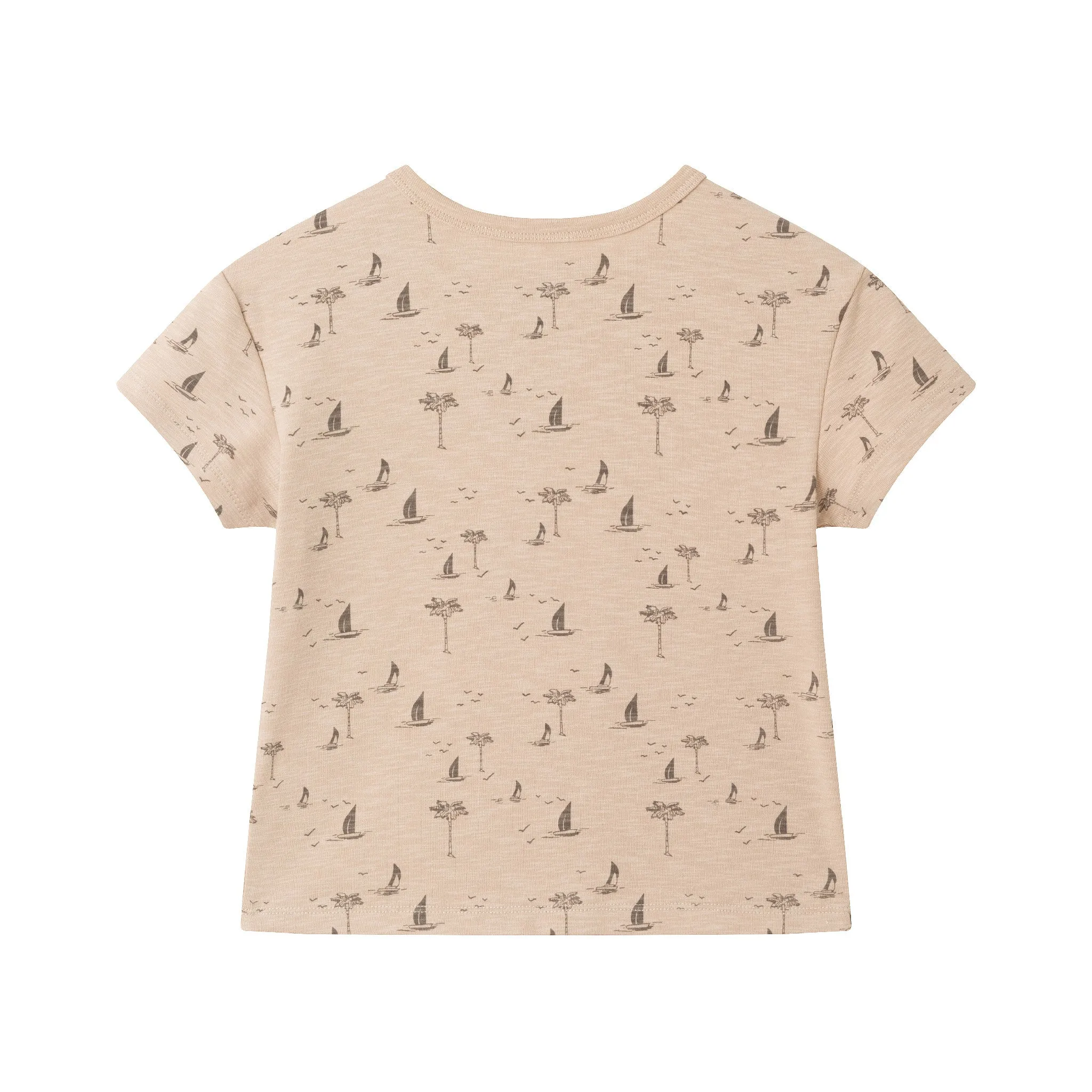 Kids (2-7) Washed Henley and Shorts Set | Sailboats
