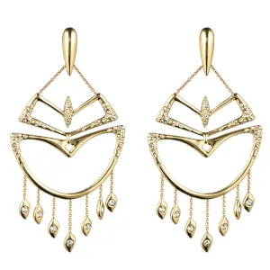 Kinetic Gold Encrusted Chandelier Earring