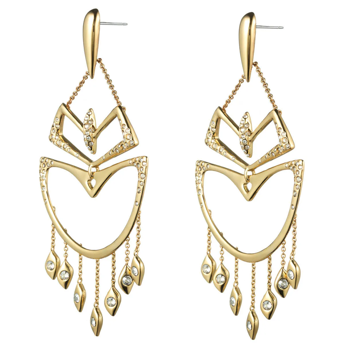 Kinetic Gold Encrusted Chandelier Earring