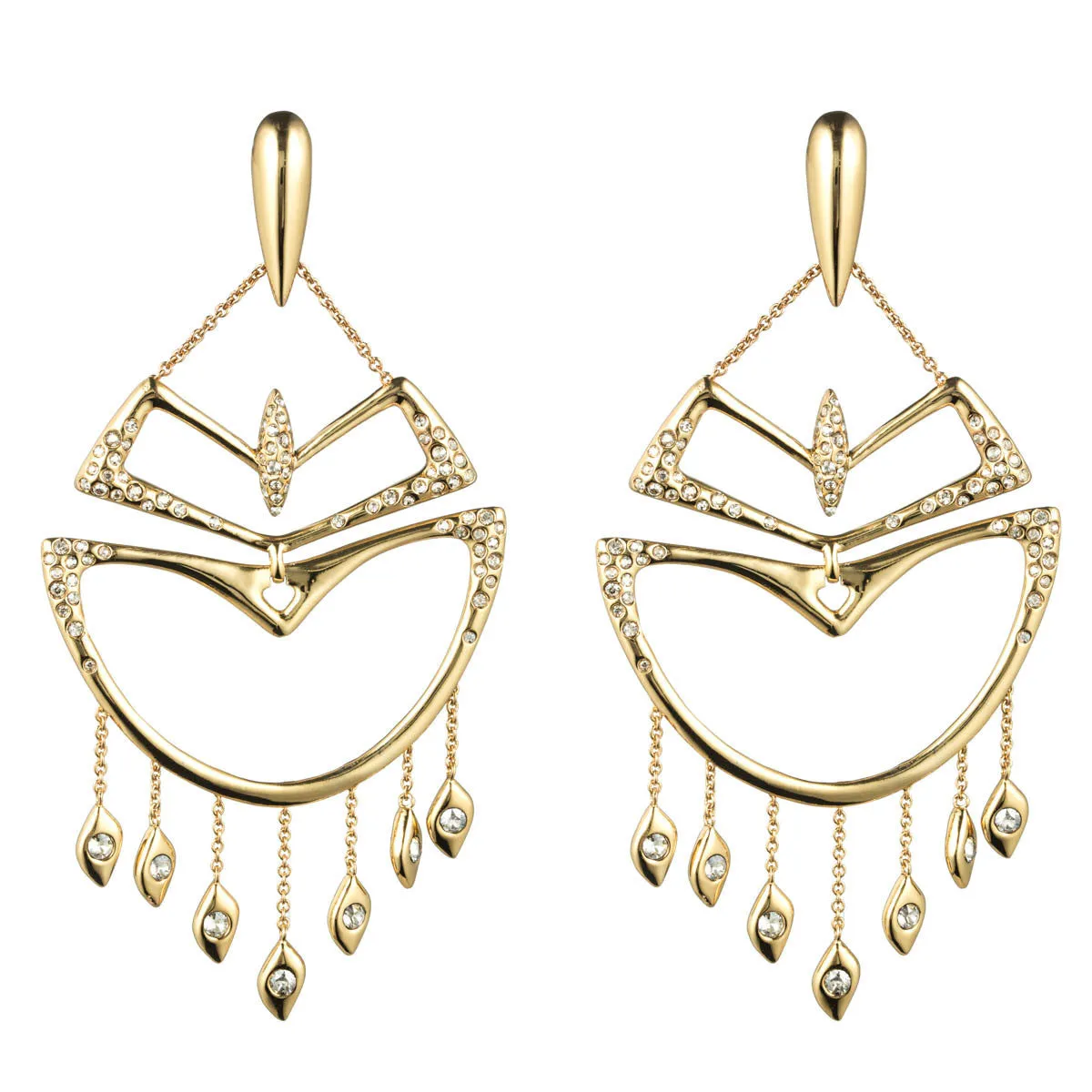 Kinetic Gold Encrusted Chandelier Earring