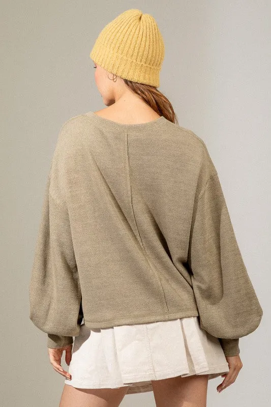 Leah Top in Olive