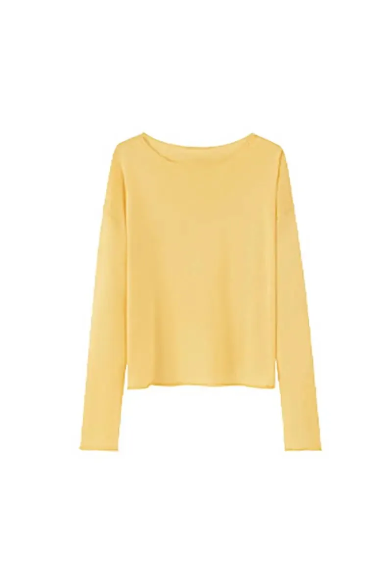 Lightweight Tencel Blend Long Sleeve Knit Top
