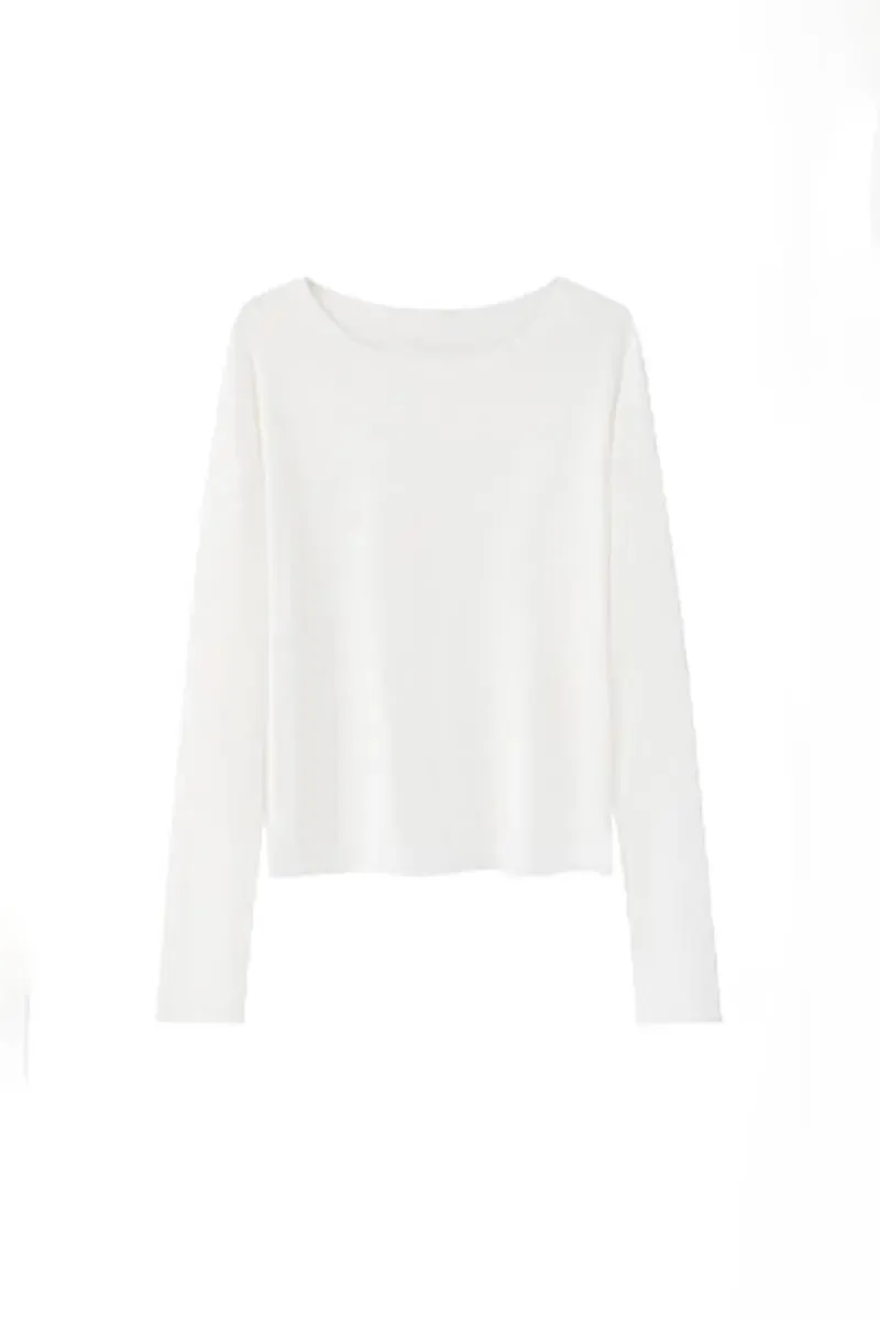 Lightweight Tencel Blend Long Sleeve Knit Top