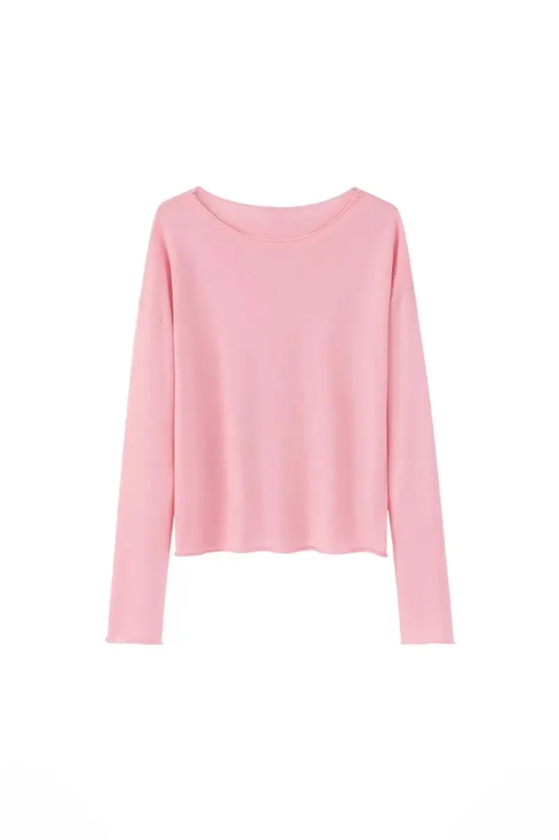 Lightweight Tencel Blend Long Sleeve Knit Top