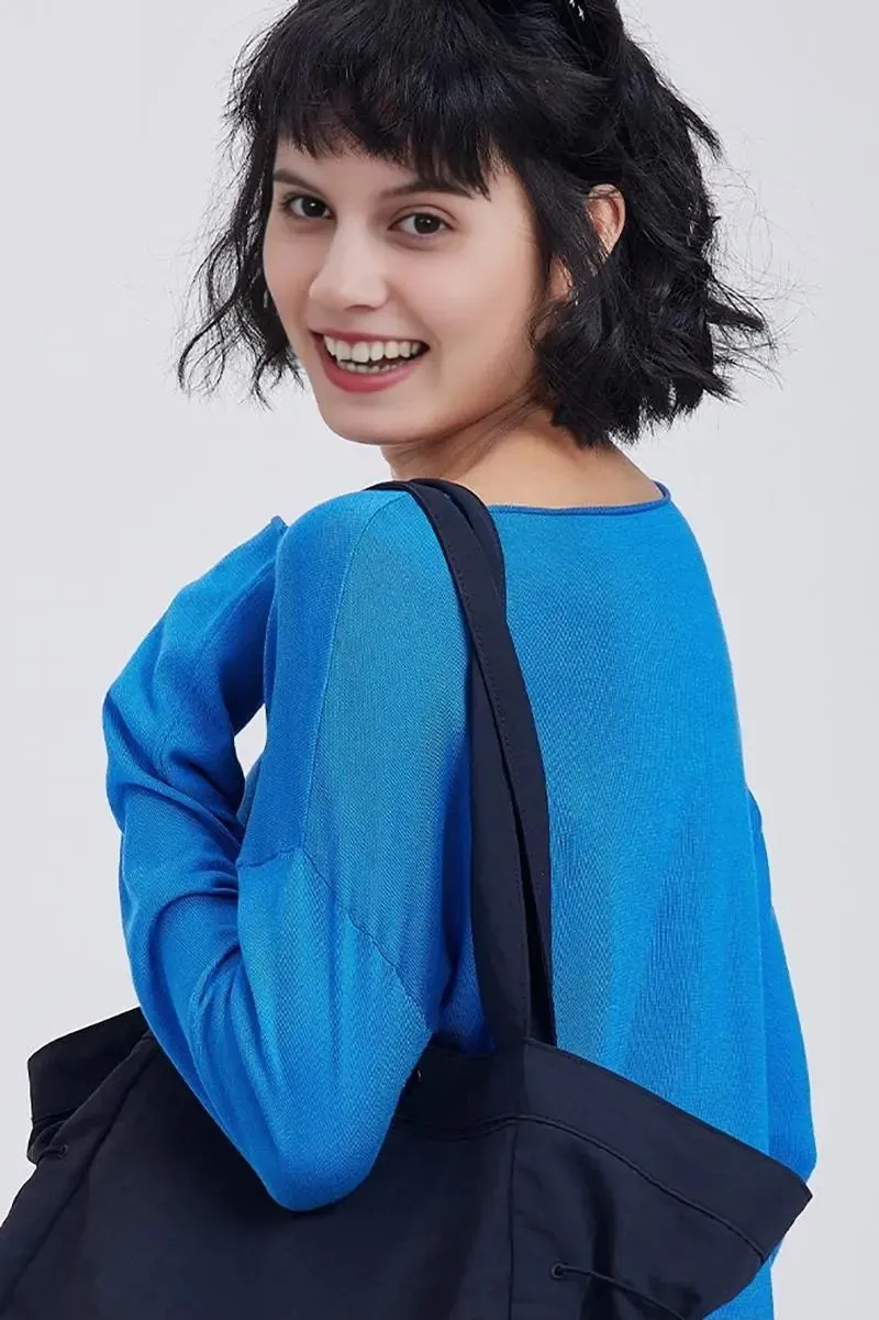 Lightweight Tencel Blend Long Sleeve Knit Top