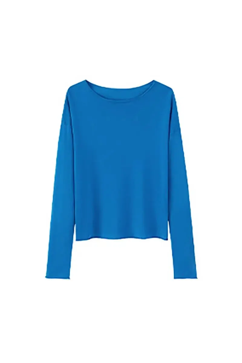 Lightweight Tencel Blend Long Sleeve Knit Top