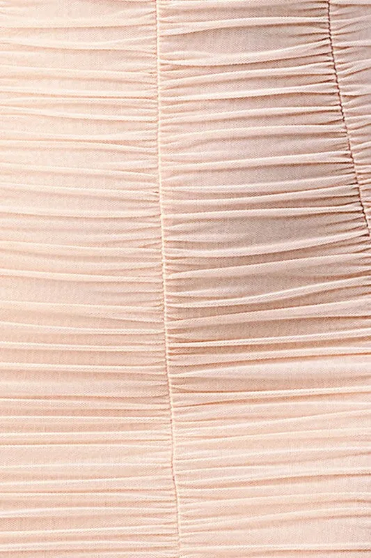 LUX OFF SHOULDER STRETCH RUCHED BODYCON MINI DRESS