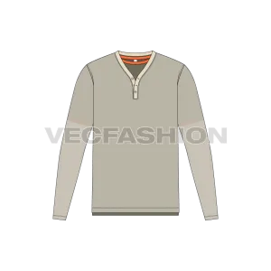 Mens Double Tees Henley Neck and Round Neck T-shirts