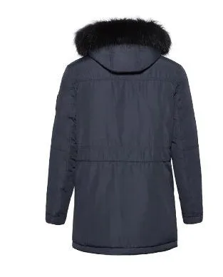 Men's Winter Soft Cotton Down Parka With Fur Collar