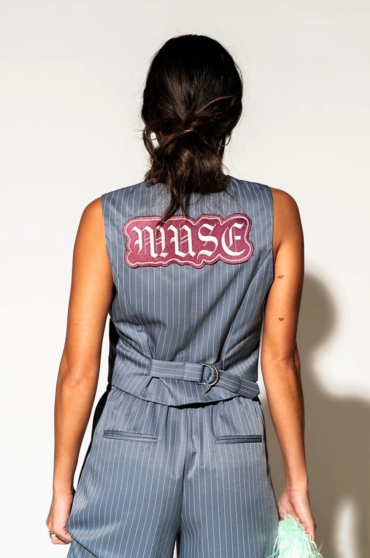Muse Waistcoat Vest in Pinstripe