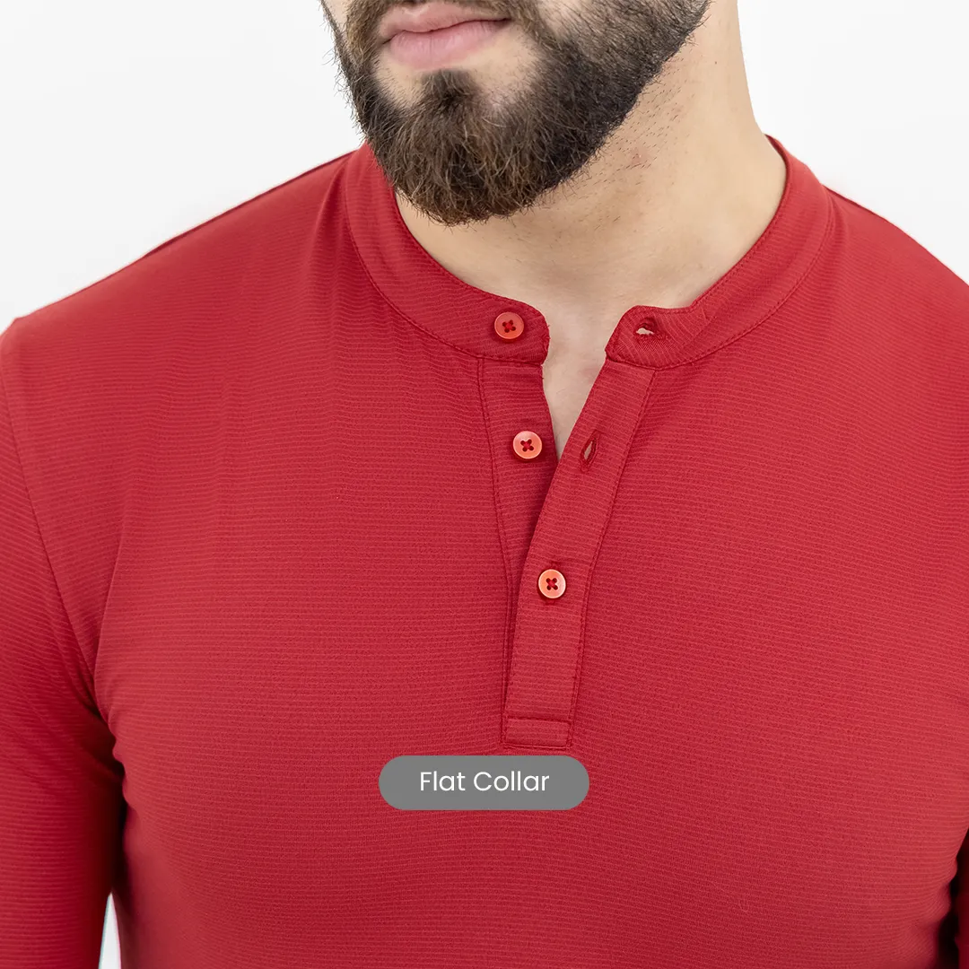 Pinstripe Red Workday Henley T-shirt