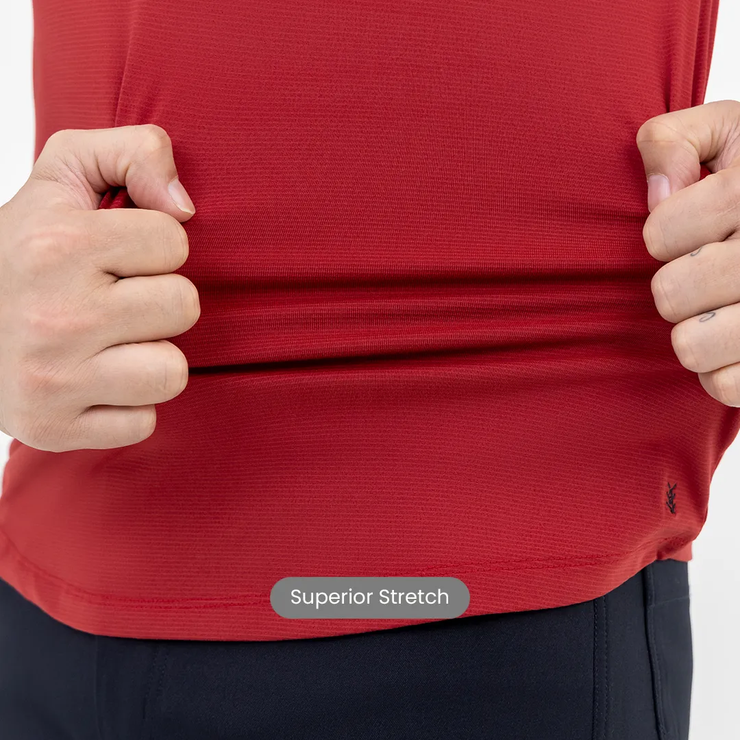Pinstripe Red Workday Henley T-shirt