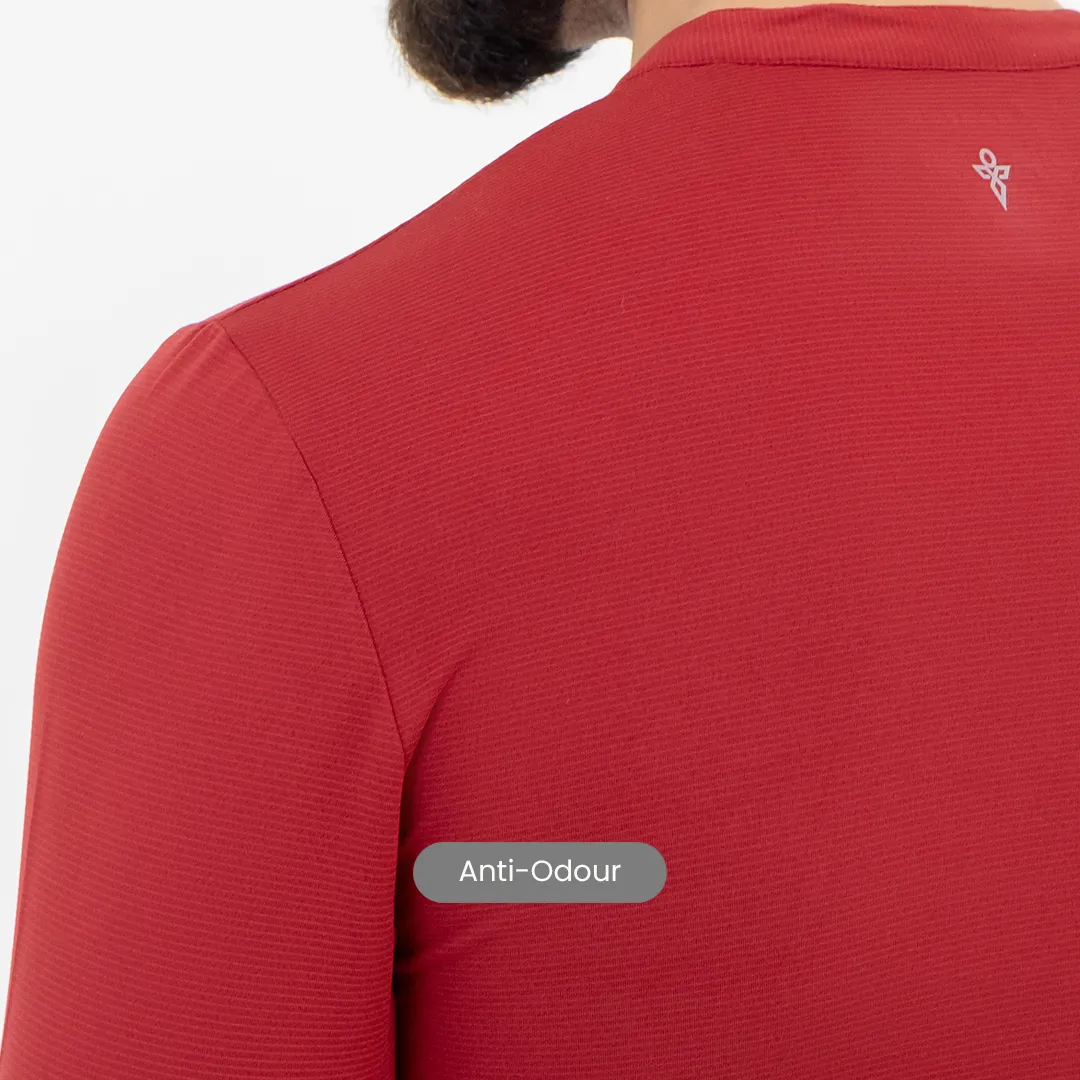 Pinstripe Red Workday Henley T-shirt