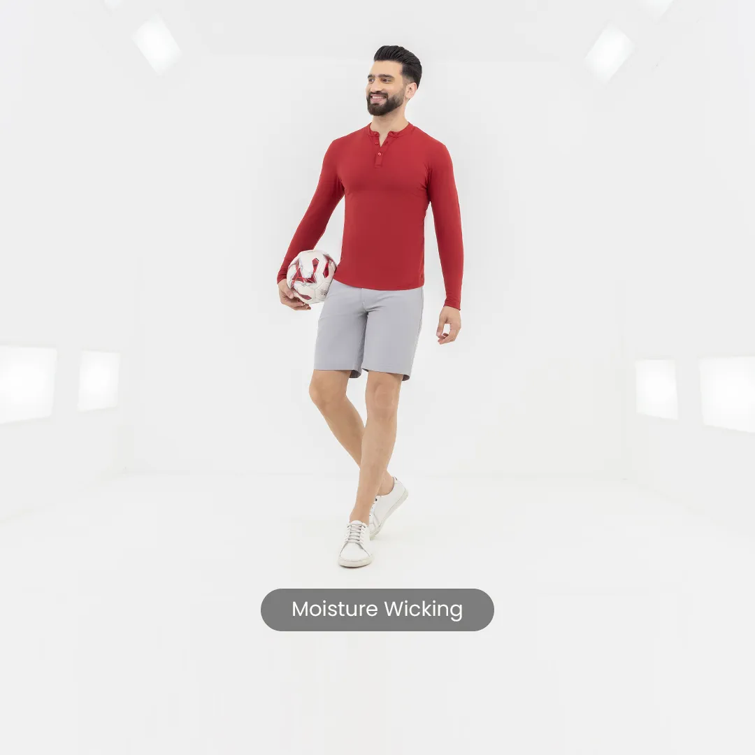 Pinstripe Red Workday Henley T-shirt