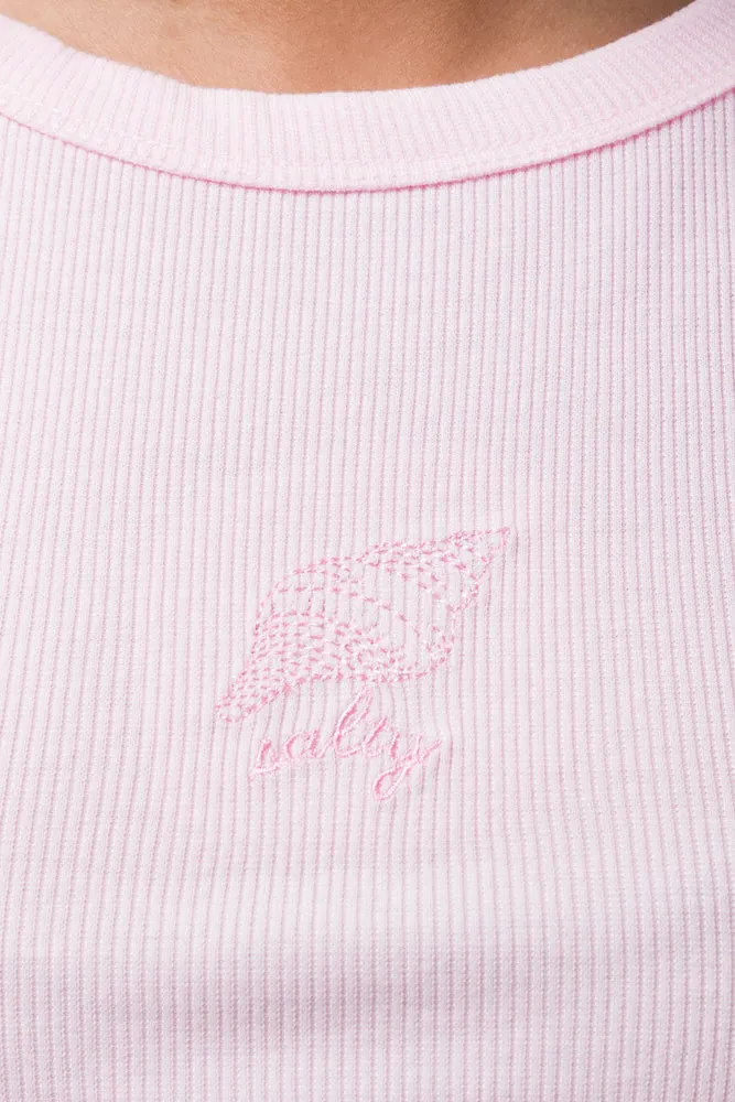 Rib Vest Shell Pink