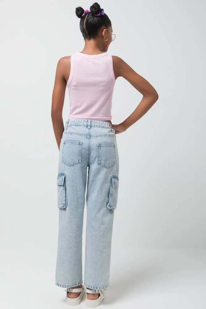 Rib Vest Shell Pink