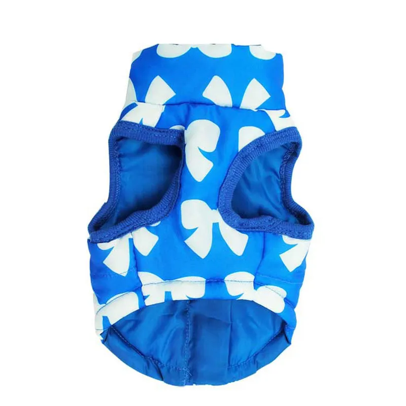 Ribbon Print Winter Vest With Leash Buckle For Small Dogs