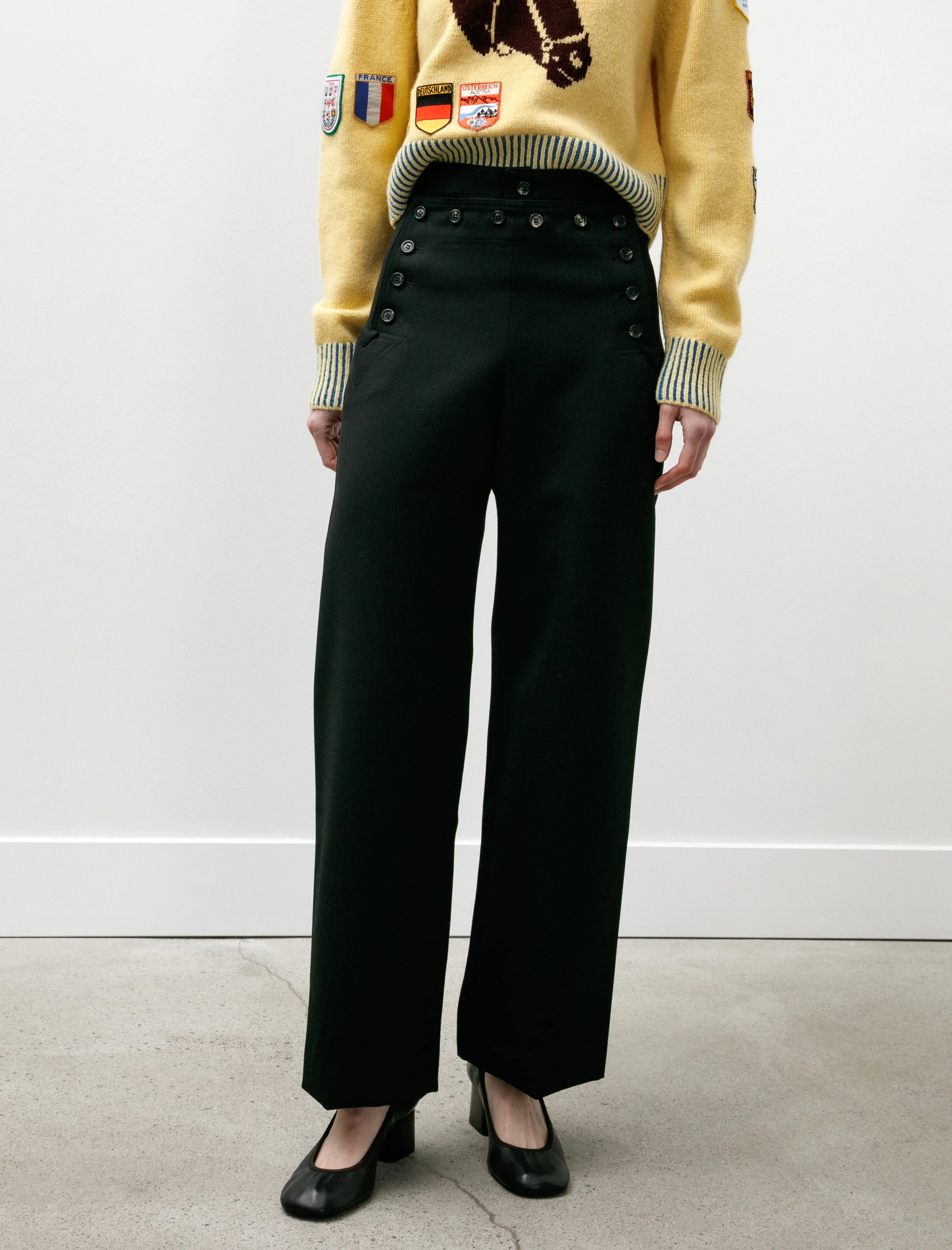 Riding Twill Sailor Trousers Black