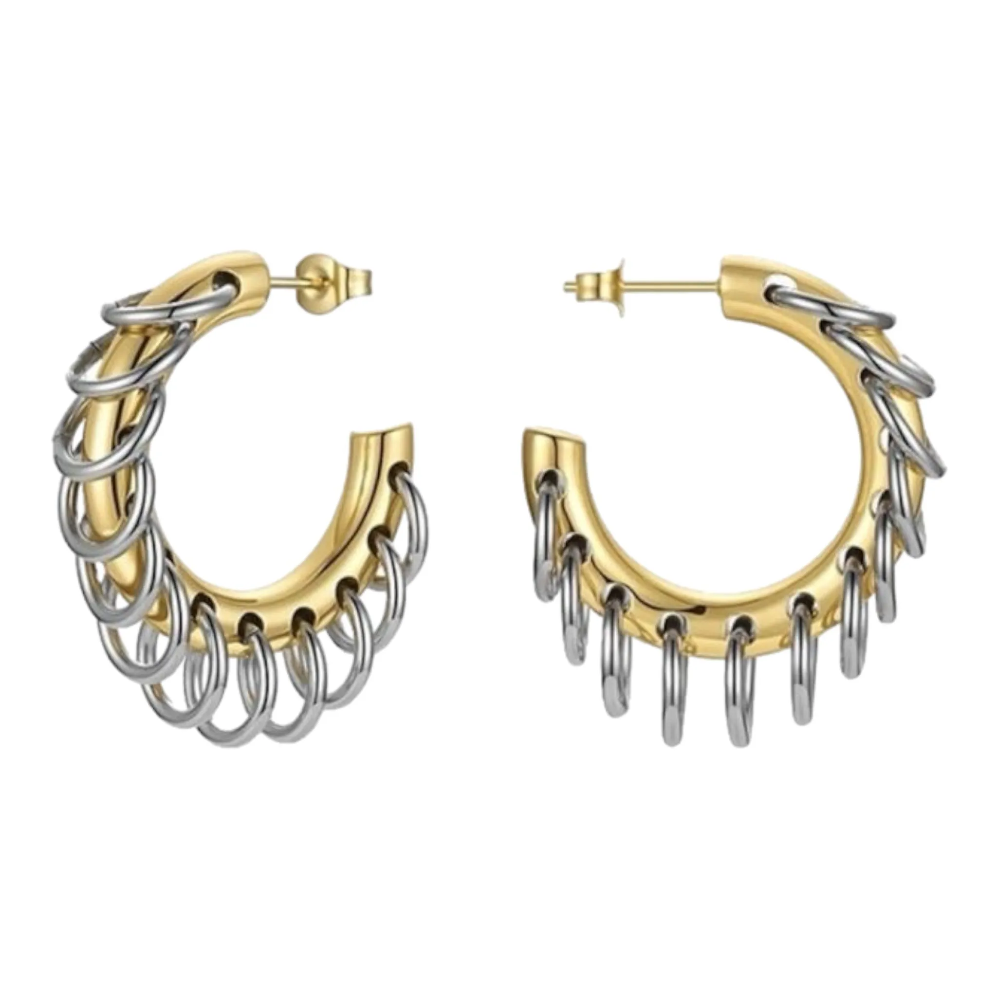 Sassy Chains Mixed Metal Hoops
