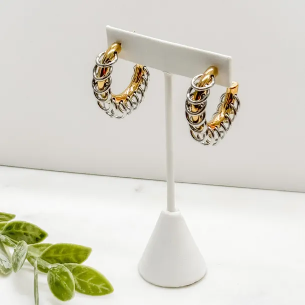 Sassy Chains Mixed Metal Hoops