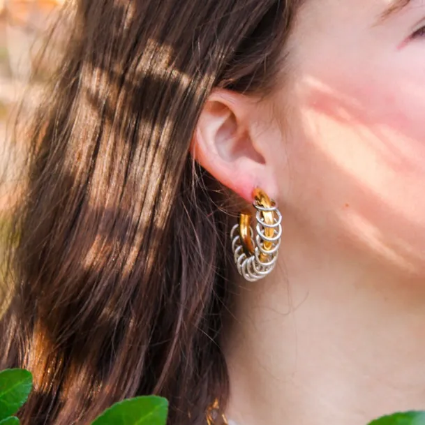 Sassy Chains Mixed Metal Hoops