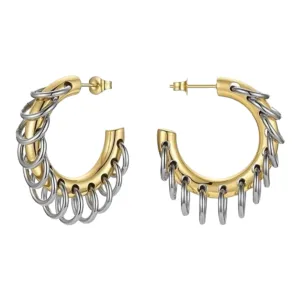 Sassy Chains Mixed Metal Hoops