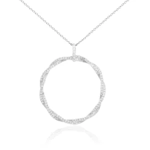 Sterling Silver Twisted Circle Pendant Necklace