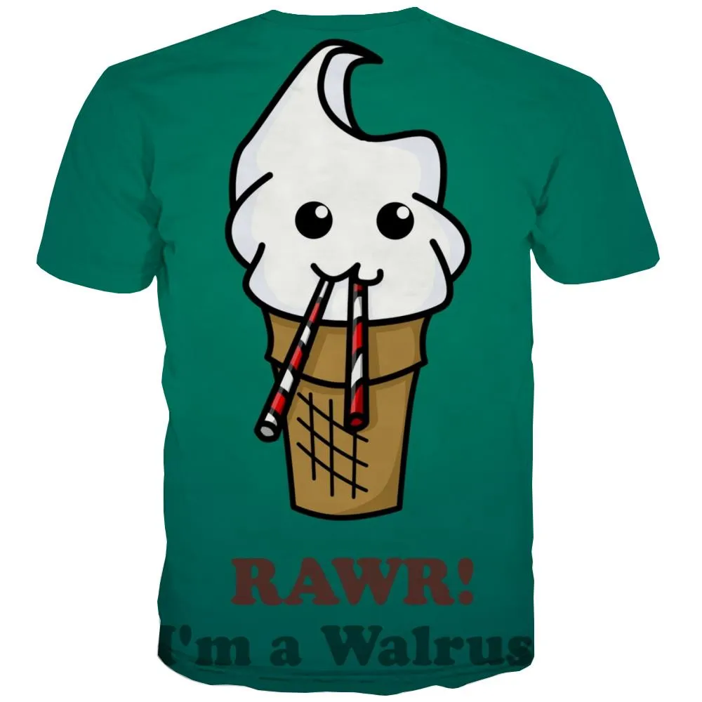 Sweet T shirts Men Gourmet Tshirts Novelty Icecream Tshirt Printed Colourful T-shirts Graphic