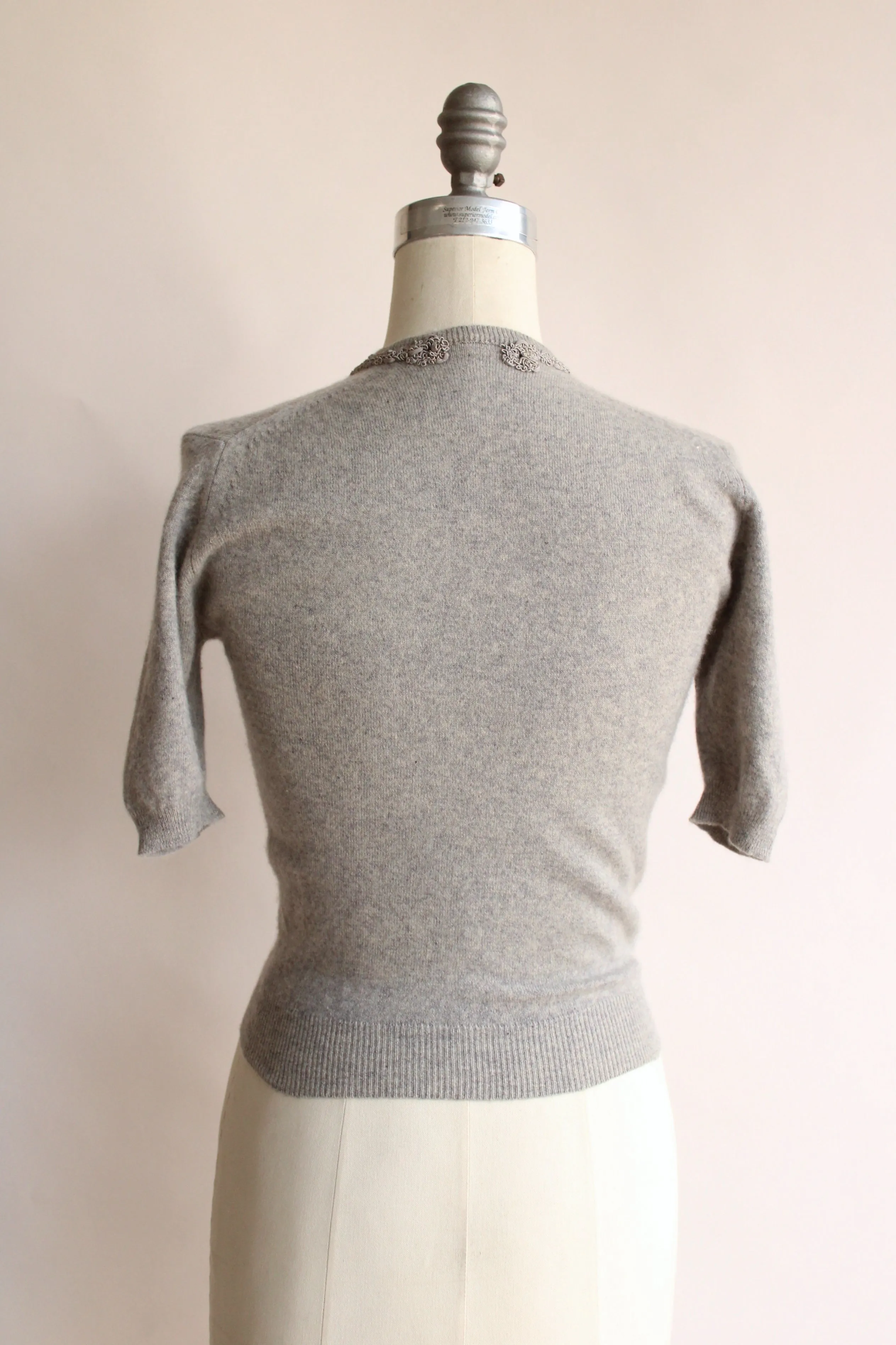 Vintage 1950s Grey Cashmere Sweater