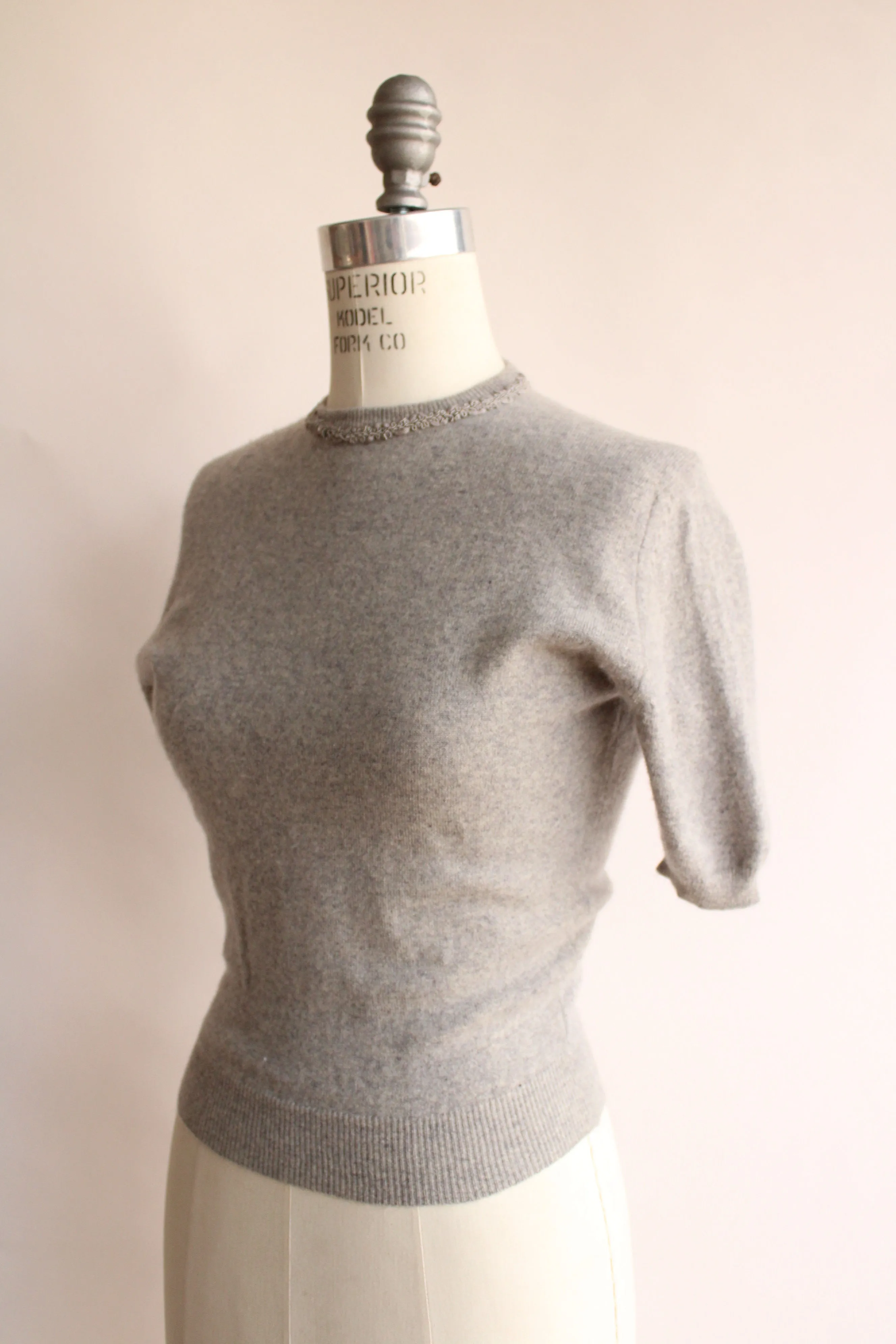 Vintage 1950s Grey Cashmere Sweater