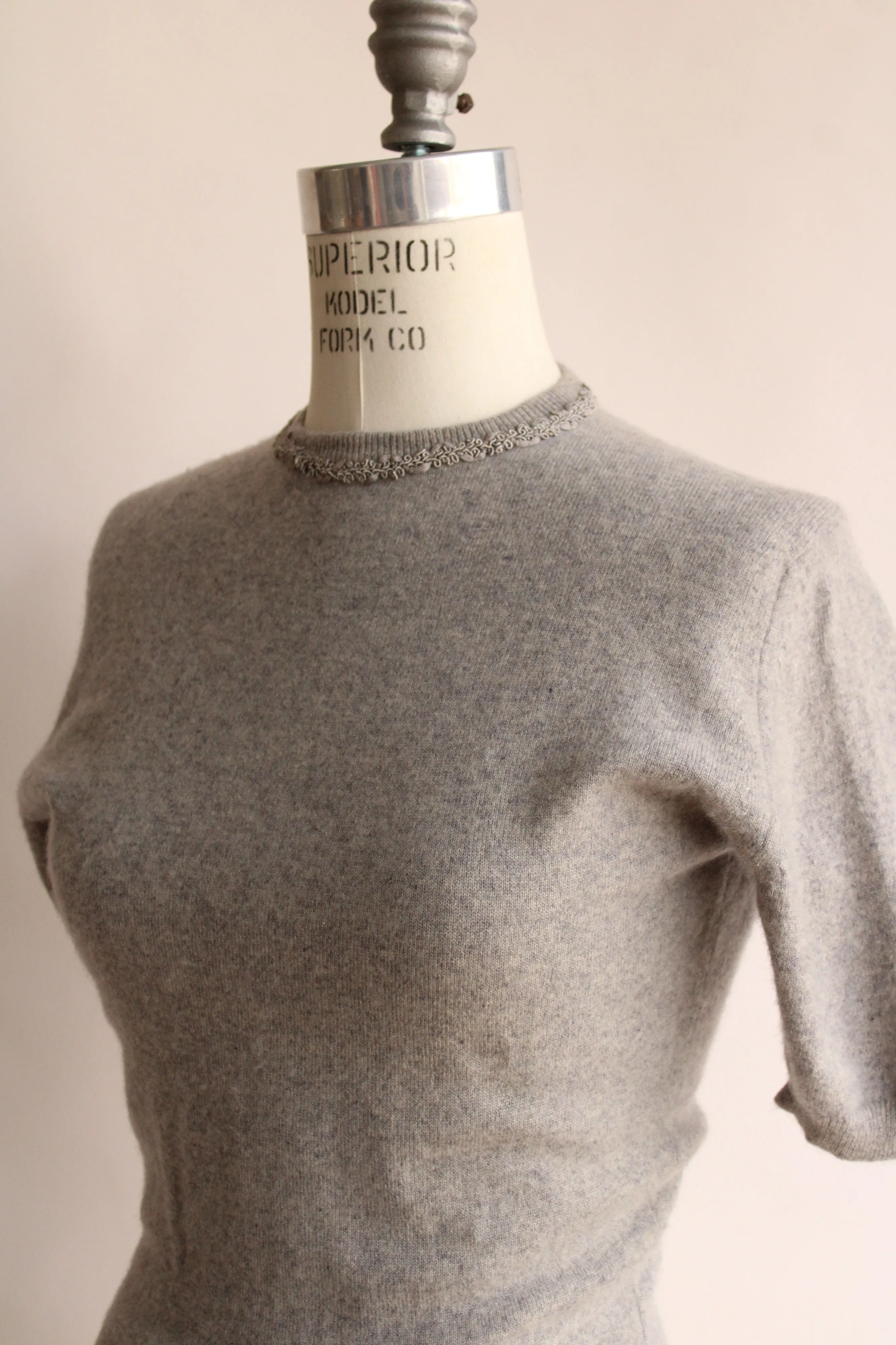 Vintage 1950s Grey Cashmere Sweater
