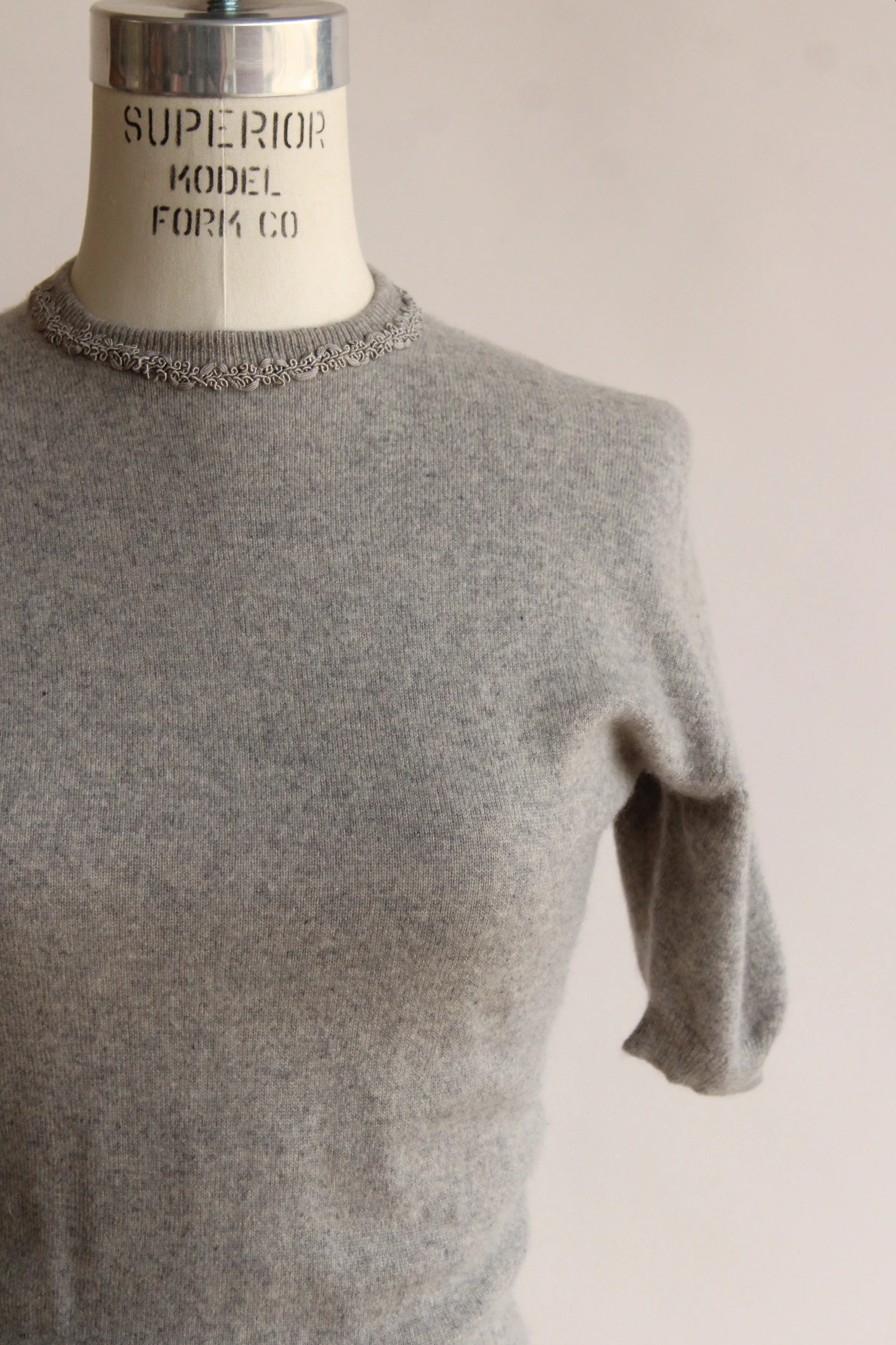 Vintage 1950s Grey Cashmere Sweater