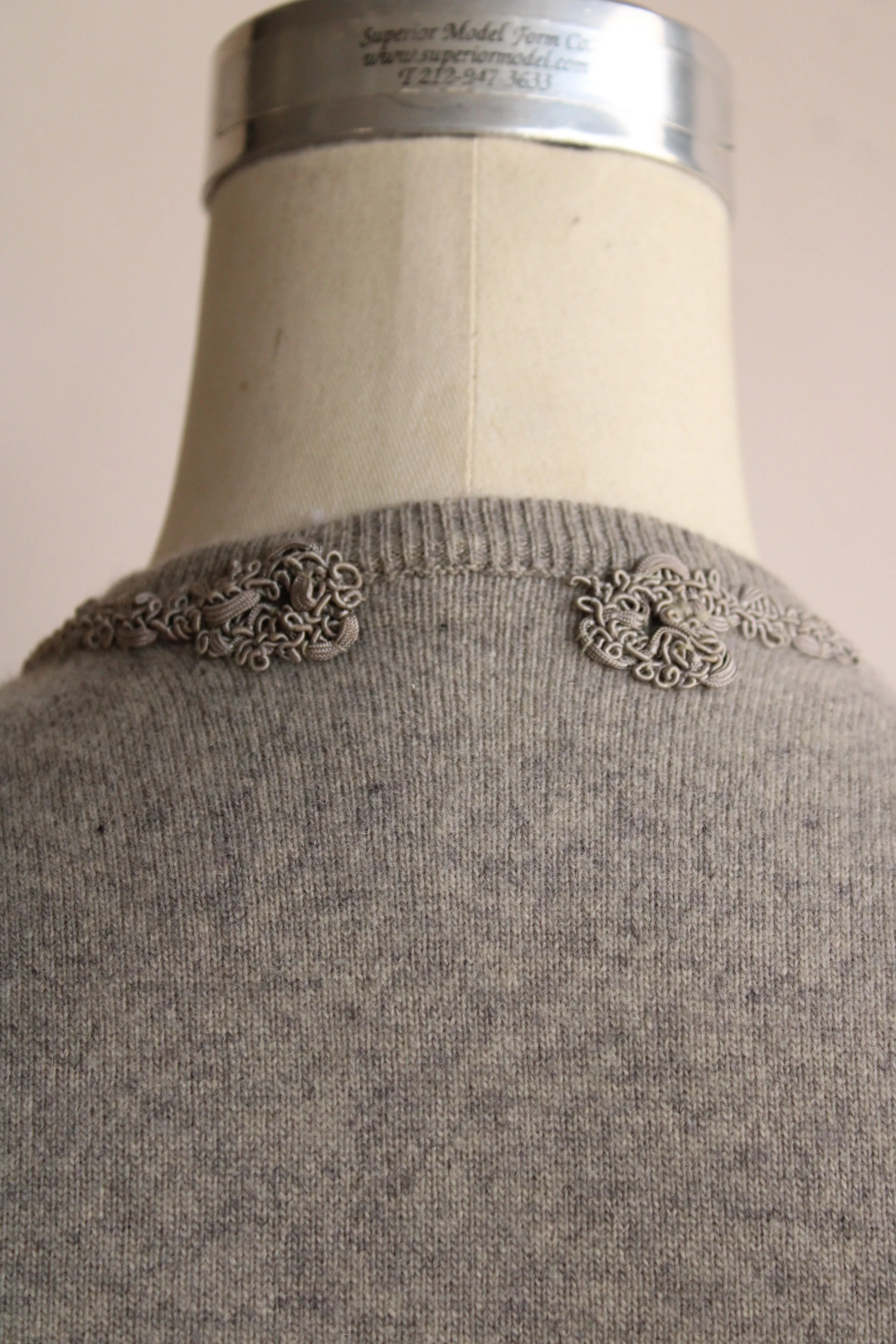 Vintage 1950s Grey Cashmere Sweater