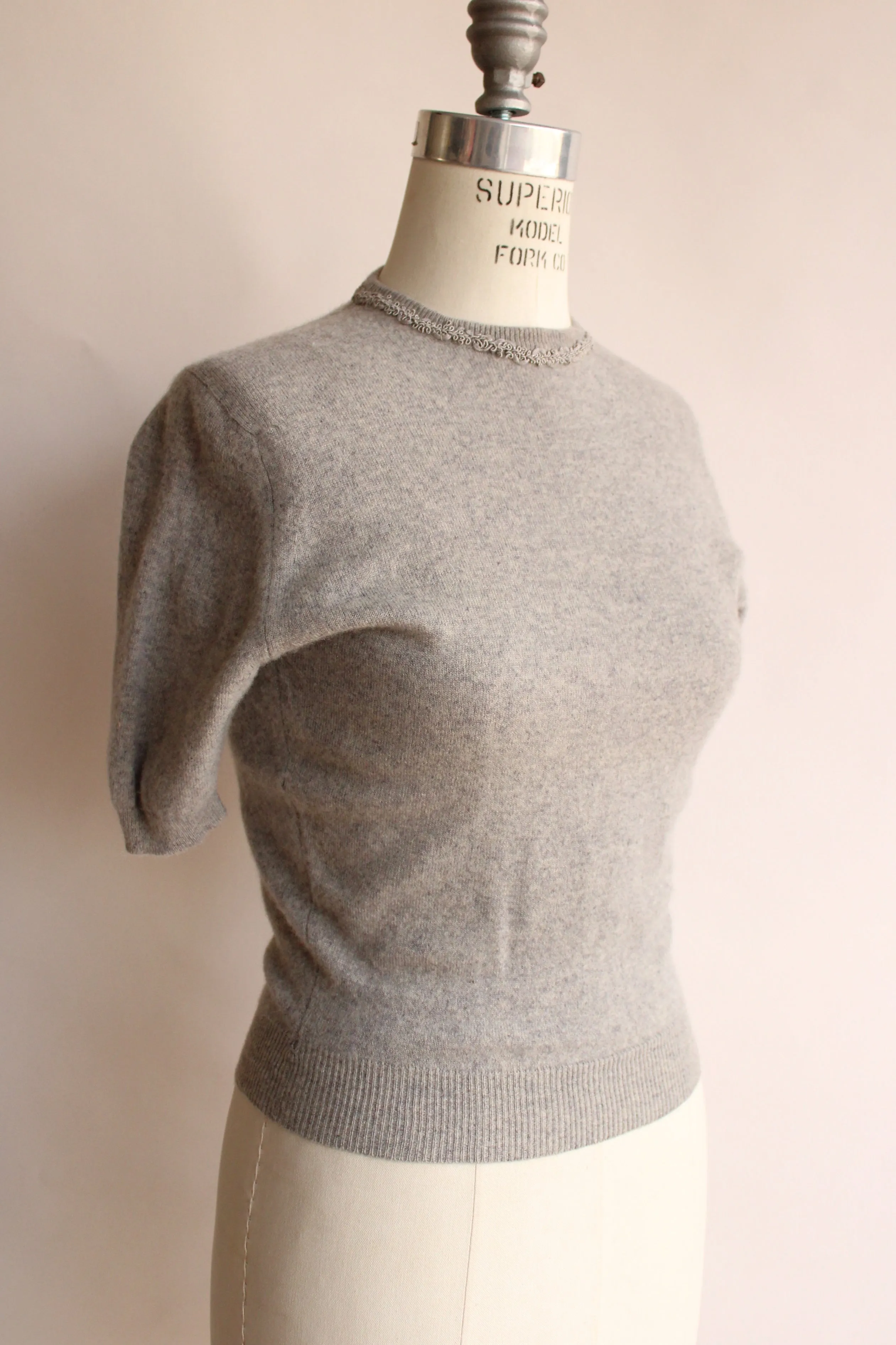 Vintage 1950s Grey Cashmere Sweater