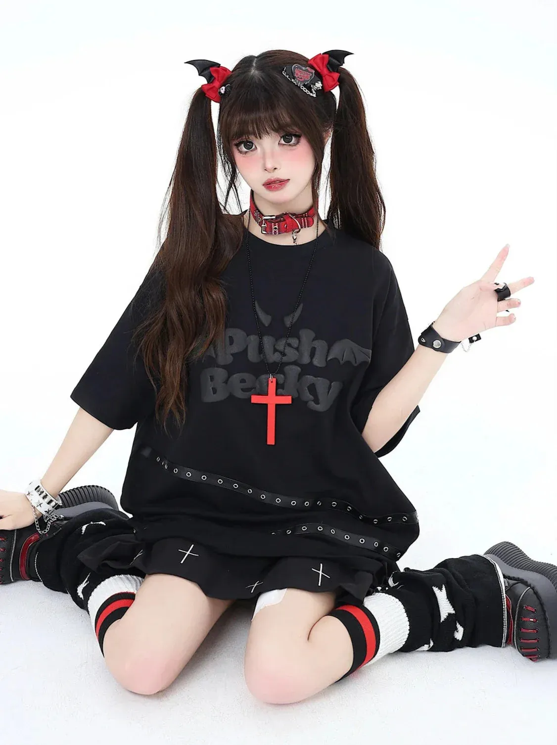 Wing Dark 3D Loose T-Shirt Subculture